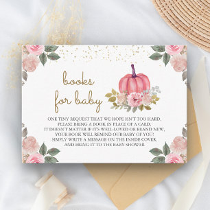 Liten pumpa rosa guld blommig bok beställning tilläggskort