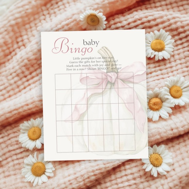 Liten pumpa rosa rosett babypresentbingo (Skapare uppladdad)
