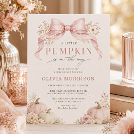 Liten Pumpa Rosa Rosett Flicka Barnkalas Inbjudningar
