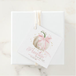 Liten pumpa rosa rosett Personlig baby shower Gåvor Etiketter