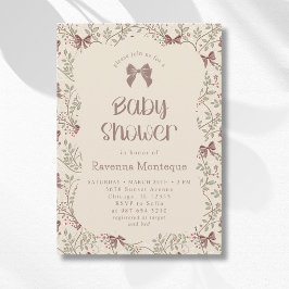 Liten Pumpa Salvia Blad Båge Baby Shower Inbjudningar