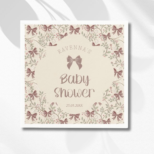 Liten Pumpa Salvia Blad Båge Baby Shower Pappersservett (Skapare uppladdad)