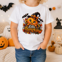 Liten Pumpa Söt Häxa Halloween Pumpa T Shirt