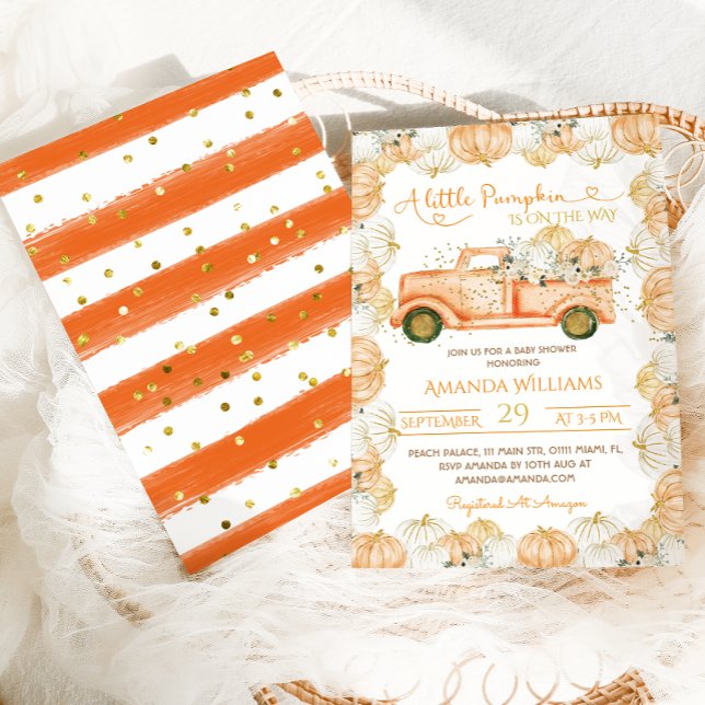 Liten pumpa terrakotta baby shower  inbjudningar (Skapare uppladdad)