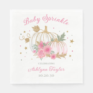 Liten Pumpa Tvilling Flickbaby Baby Sprinkle Pappersservett