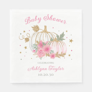 Liten Pumpa Tvilling Flickor Baby Shower Pappersservett