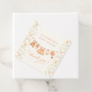 Liten Pumpa Vilda Blommor Baby Shower Gåvor Etiketter