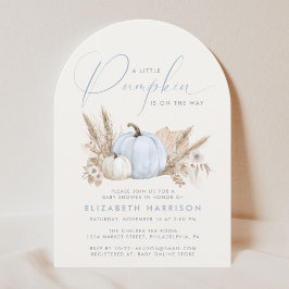 Liten Pumpa Watercolor Babypojke Shower Båge Inbjudningar