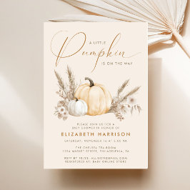 Liten pumpa watercolor boho baby shower inbjudningar