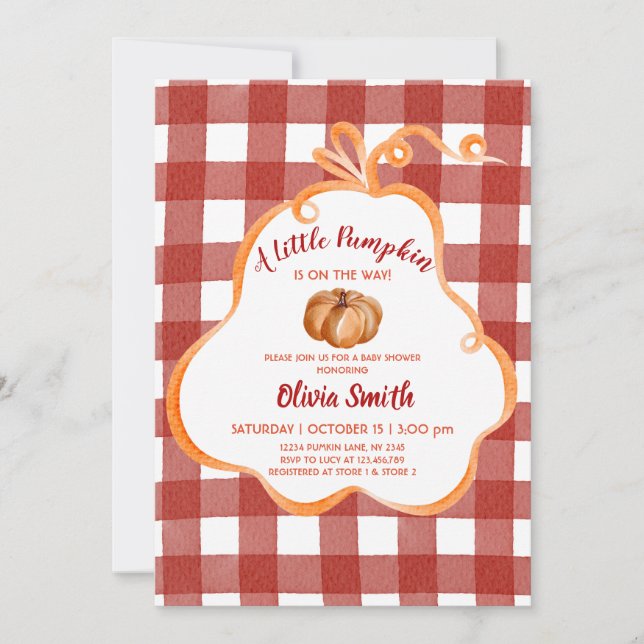 Liten pumpa Whimsical band ram baby shower Inbjudningar (Framsida)