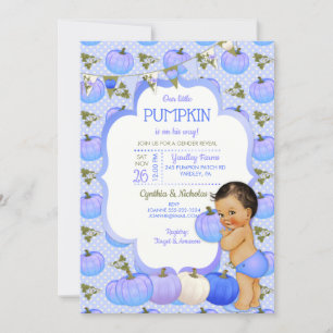 Liten pumpabebypojke medellång brunett baby shower inbjudningar