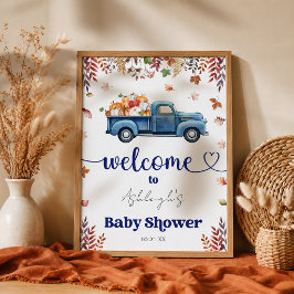 Liten pumpaboy Babyshower Välkommen 18x24 Poster