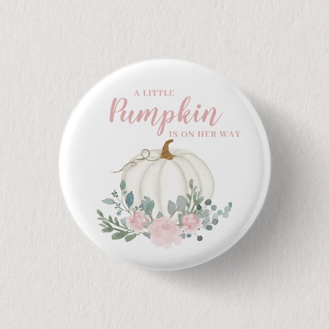 Liten pumpaflicka baby shower  knapp (Framsida)