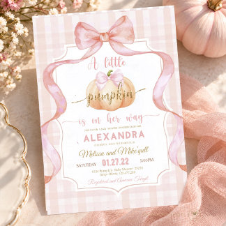 Liten Pumpaflicka Baby Shower Rosa Slinga Inbjudningar