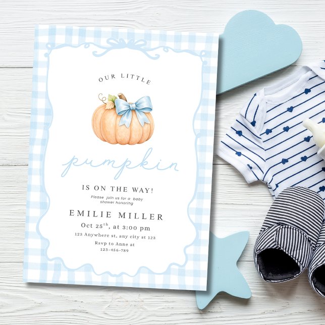 Liten pumpagånge baby shower höst pumpa slinga inbjudningar (Skapare uppladdad)
