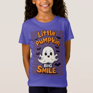 Liten pumpaghost med stor leende Halloween-kort T Shirt