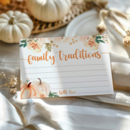 Liten Pumpkin Baby Shower Family Traditions-kort Tilläggskort