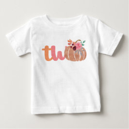 Liten Pumpkin Boho Blommig 2-års Födelsedags T-Shi T Shirt