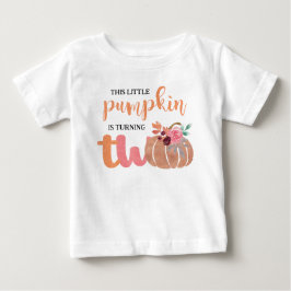 Liten Pumpkin Boho Blommig 2-års Födelsedags T-Shi T Shirt