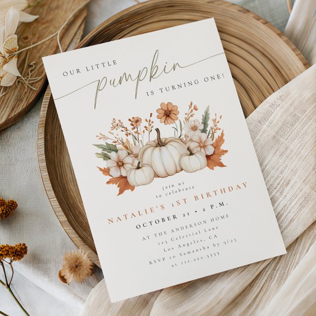 Liten Pumpkin Boho Höst Födelsedag Inbjudningar (Skapare uppladdad)