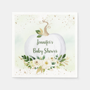 Liten Pumpkin Grey Guld Baby Shower Pappersservett