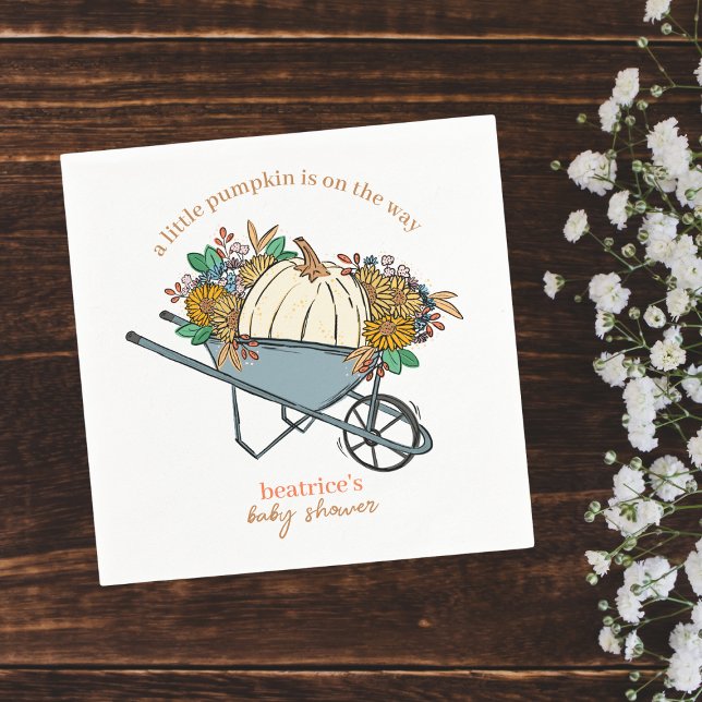 Liten Pumpkin på Way Autumn Baby Shower Pappersservett (Skapare uppladdad)