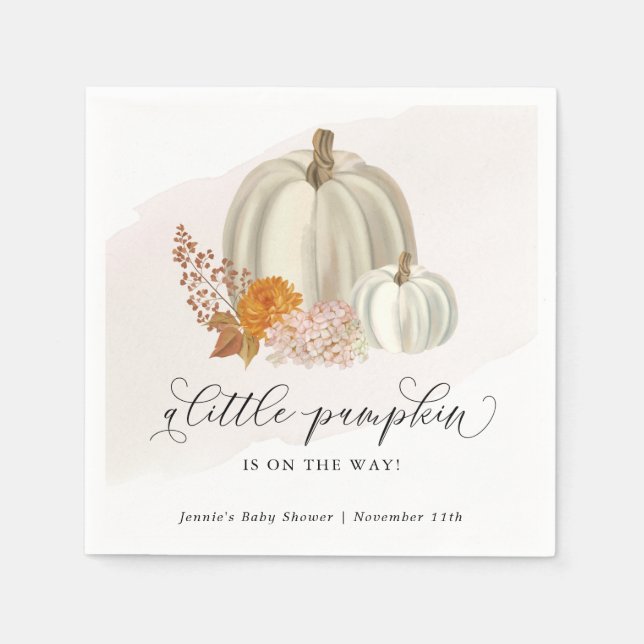 Liten Pumpkin på Way Baby Shower Customized Pappersservett (Framsidan)