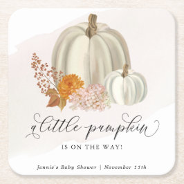 Liten Pumpkin på Way Baby Shower Customized Underlägg Papper Kvadrat