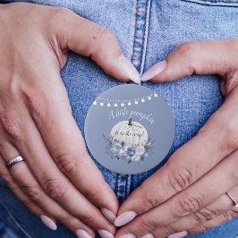 Liten Pumpkin på Way Baby Shower Dusty Blue Knapp