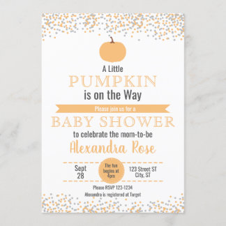 Liten Pumpkin på Way Baby Shower Inbjudningar