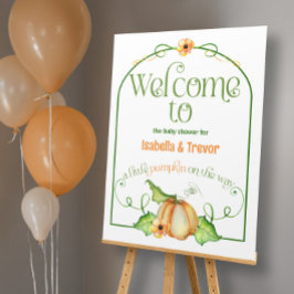 Liten Pumpkin på Way Baby Shower Välkomstskylt Poster