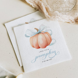 Liten Pumpkin på Way Blue Bow Baby Shower Pappersservett