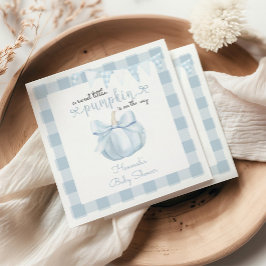 Liten Pumpkin på Way Blue Bow Baby Shower Pappersservett