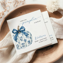 Liten Pumpkin på Way Boy Baby Shower Blue Bow