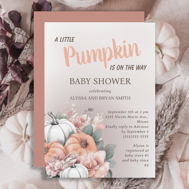 Liten Pumpkin på Way Fall Autumn Shower Inbjudningar (Skapare uppladdad)