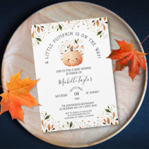Liten Pumpkin på Way Fall Blommigt Baby Shower