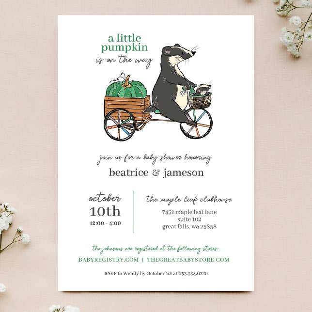 Liten Pumpkin på Way Par Baby Shower Inbjudningar (Skapare uppladdad)