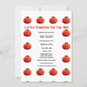 Liten Pumpkin på Way QR Code Baby Shower Inbjudningar