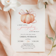 Liten Pumpkin på Way Rosa Bow Baby Shower