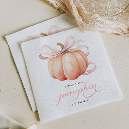 Liten Pumpkin på Way Rosa Bow Baby Shower Pappersservett
