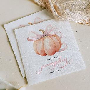 Liten Pumpkin på Way Rosa Bow Baby Shower Pappersservett