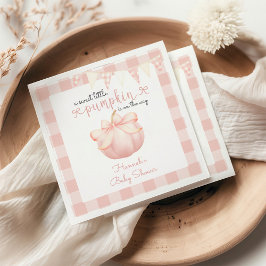 Liten Pumpkin på Way Rosa Bow Baby Shower Pappersservett