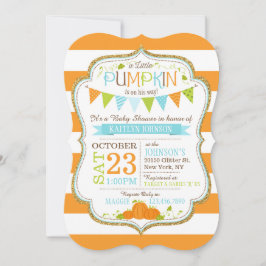 Liten Pumpkin Rand Print Baby Shower-inbjudan Inbjudningar