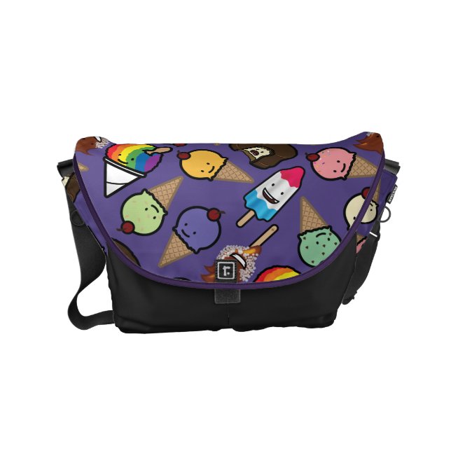 Liten purpurfärgad frostig festmessenger bag messenger bag (Framsidan)