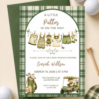 Liten Putter är på väg Anpassad Baby Shower Inbjudningar