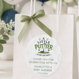 Liten Putter Baby Shower Favor Klistermärke