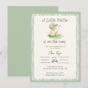Liten Putter Golf Baby Shower Inbjudan