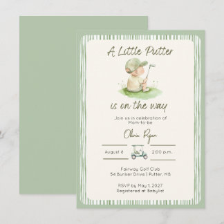 Liten Putter Golf Baby Shower Inbjudan