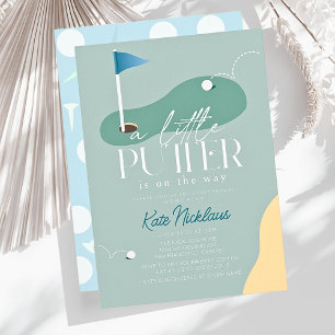 Liten Putter Golfbana Fairway Pojke Baby Shower Inbjudningar