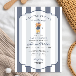 Liten putter på väg golf pojke baby shower inbjudningar